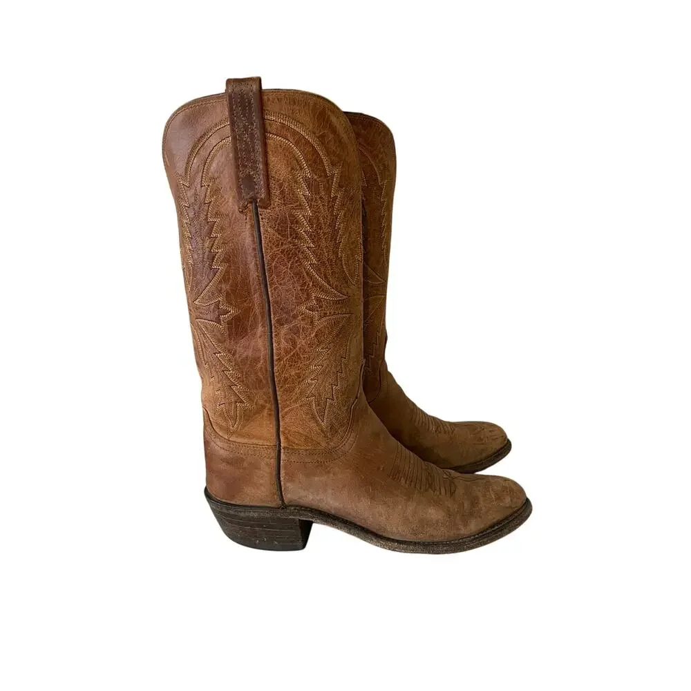 Lucchese Men's Crayton Mad Dog Goat Western Boots Size:7.5 B